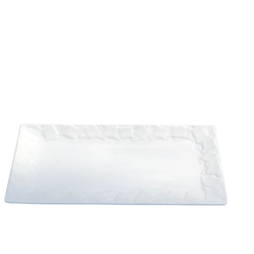 Assiette blanche rectangle