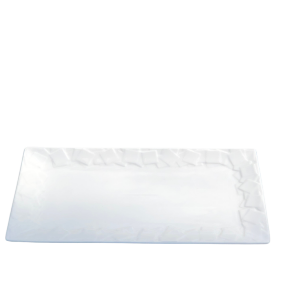 Assiette blanche rectangle