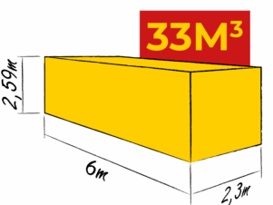 dimensions conteneur 22m3 conteneur 33m3 a louer près de St Malo, Dinard, Dinan